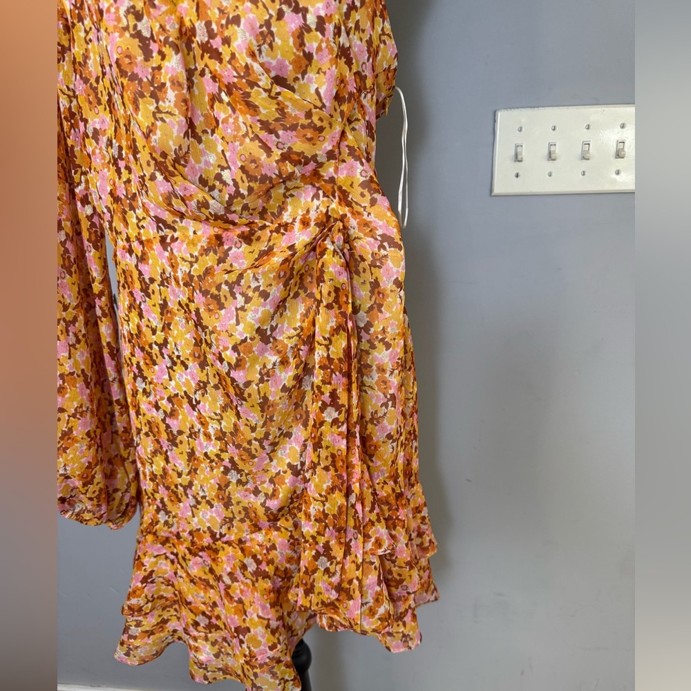 Lush Multicolor Floral one sleeve dress size XL - Picture 2 of 9